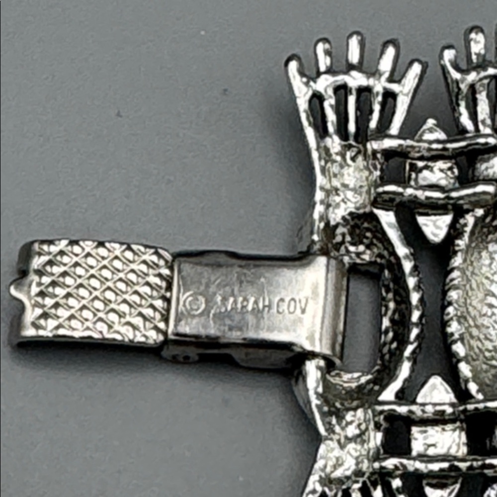 Vinage Sarah Coventry Simply Elegant Art Deco Statement Panel Bracelet - Picture 5 of 6